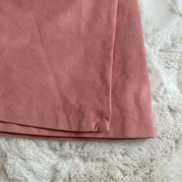 NWT A&F Abercrombie & Fitch suede style pink mini skirt with wraparound size 2 - Picture 4 of 9